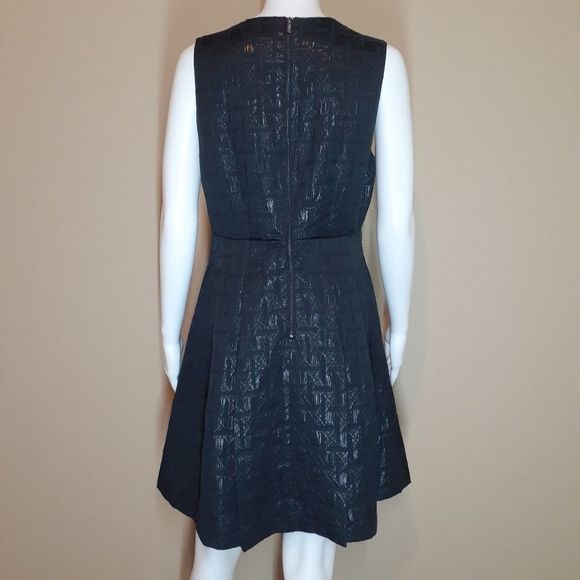 Kirna Zabete for Target Metallic Black Jacquard V-Neck Dress 10 EUC - Picture 9 of 10